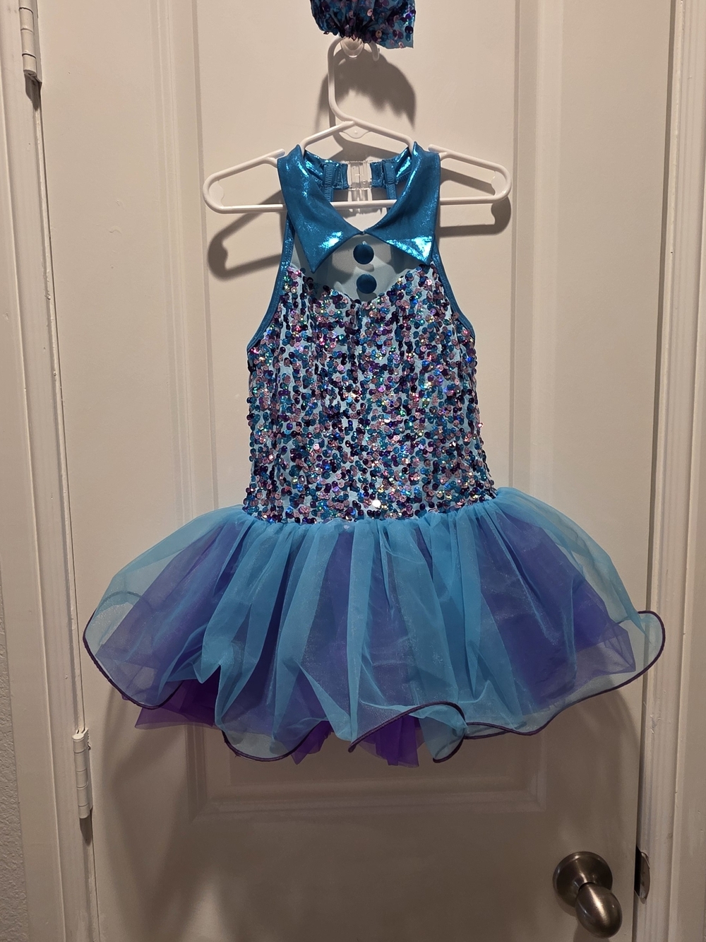 Curtain Call Sparkling Aqua Sequin Tutu Dance Costume for Kids